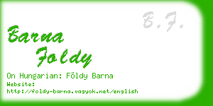 barna foldy business card